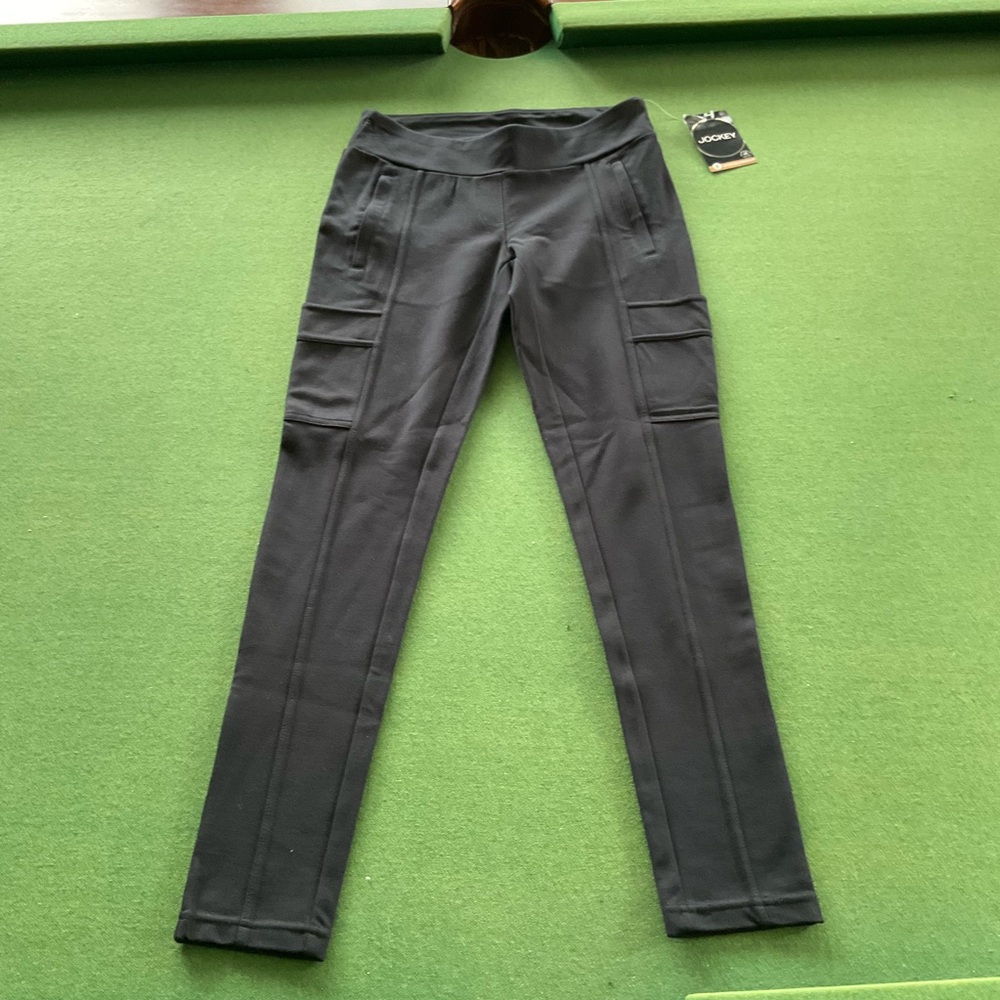 Jockey Black Track ponte Pants small nwt